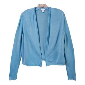 Light Blue Open-Front Women’s Cardigan Sweater